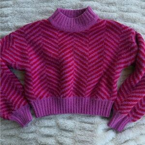 Valentines/ Galentines Pink Cropped Boutique Brand Sweater Sz Small